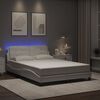 vidaXL Bed Frame with LED without Mattress "Zadar" White 140x200 cm