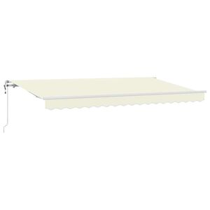 vidaXL Utdragbar markis Kr&auml;m 350 x 200 cm tyg