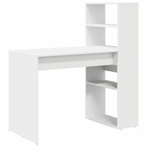 vidaXL Skrivbord Vit Konstruerat tr&auml; 113 x 54 x 120 cm