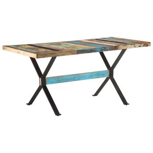 vidaXL Matbord 160x80x76 cm massivt &aring;tervunnet tr&auml;
