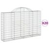 vidaXL Gabioner b&aring;gformade 20 st 200x30x120/140 cm galvaniserat j&auml;rn