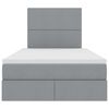 vidaXL Förvaringssäng med madrass Ljusgrå 120 x 200 cm Konstläder