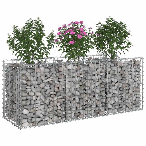 vidaXL Gabion upph&ouml;jd s&auml;ng Silver 150 x 50 x 60 cm Galvaniserat St&aring;l
