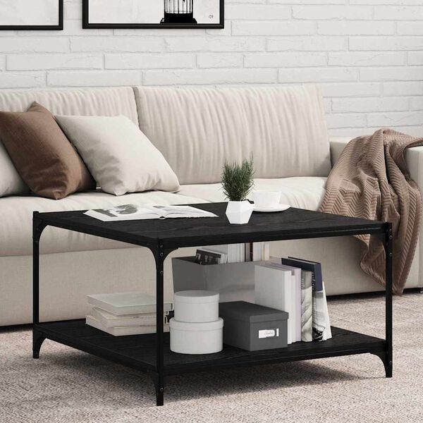 vidaXL Bokhylla Br&auml;da 4 pcs Svart 80 x 40 x 1,5 cm Konstruerat tr&auml;