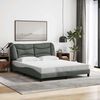 vidaXL Bed Frame without Mattress "Hvar" Dark Grey 160x200 cm Fabric