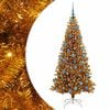 vidaXL Julgran med 300 LED-lampor med stativ Guld 180 cm PET