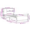 vidaXL Säng med bokhylla utan madrass 75x190cm massiv furu