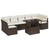 vidaXL Tr&auml;dg&aring;rdsoffset 8 st Brun Poly rattan