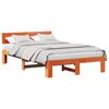 vidaXL S&auml;ngram med huvudgavel Vaxbrun 135 x 190 cm Massiv furu