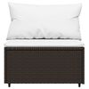 vidaXL Trädgårdssoffa mittsektion med dynor 2 st brun konstrotting