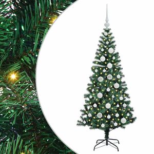 vidaXL Konstgjord F&ouml;rbelyst Julgran Gr&ouml;n 120 cm PVC och metall