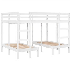 vidaXL V&aring;ningss&auml;ng 3 platser vit 140x200/70x140 cm massiv furu