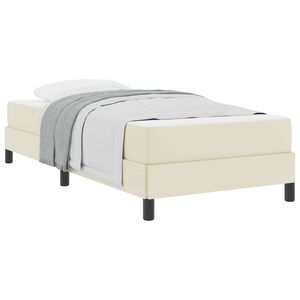 vidaXL S&auml;ngram med madrass Kr&auml;m 80 x 200 cm tyg