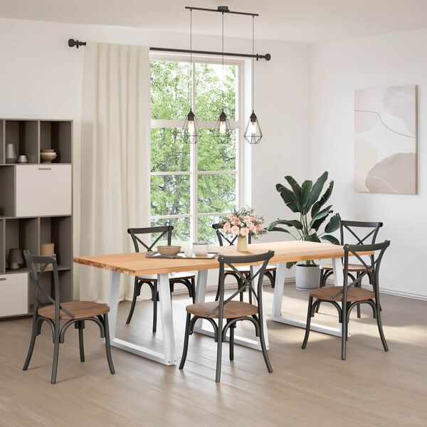 vidaXL Matbordsben V-formade 3 st vita 100x(72-73,3) cm stål