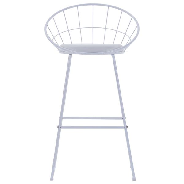 vidaXL Barstolar 2 st vit konstl&auml;der