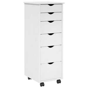 vidaXL Rullande sk&aring;p med hjul Vit 34 x 39 x 93,5 cm Massiv furu