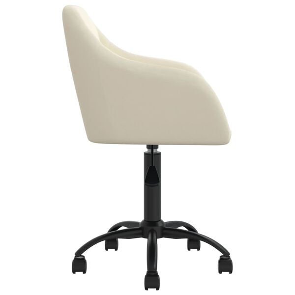 vidaXL Snurrbara matstolar 4 st gr&auml;ddvit sammet