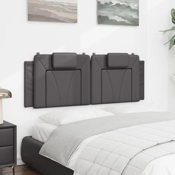 vidaXL Headboard Cushion "Viana" Grey 140 cm Faux Leather