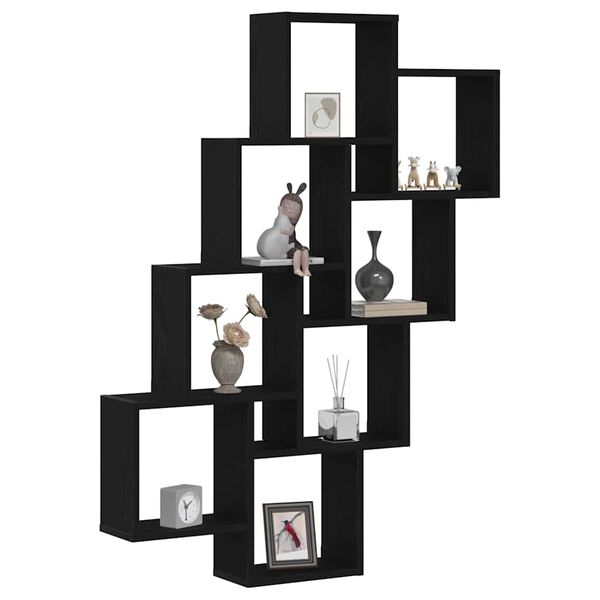 vidaXL Vägg hylla Svart Ek 90 x 15 x 119,5 cm Konstruerat trä