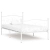 vidaXL S&auml;ngram utan madrass med ribbotten vit metall 90x200 cm