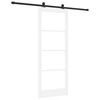 vidaXL Skjutd&ouml;rr ORKDAL Vit 83 x 211 cm Massivt talltr&auml; och glas