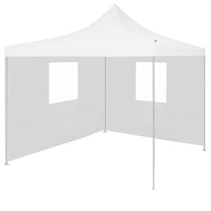 vidaXL Hopf&auml;llbart partyt&auml;lt med 2 sidov&auml;ggar 3x3 m st&aring;l vit
