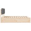 vidaXL S&auml;ngram med Kl&auml;dd Huvudgavel Ljusgr&aring; 150 x 200 cm Massiv furu