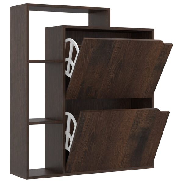 vidaXL Skosk&aring;p r&ouml;kf&auml;rgad ek 79,5x24x90,5 cm sp&aring;nskiva