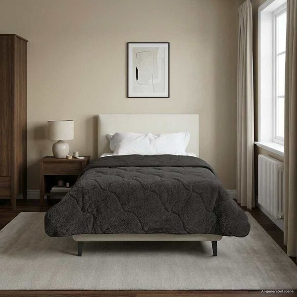 vidaXL Full &Aring;rs-Duvet Quiltad Antracit 155 x 200 cm