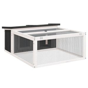 vidaXL Kaninbur gr&aring; 117,5x97x47,5 cm massiv furu