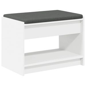 vidaXL Hallb&auml;nk Vit 63 x 38 x 45 cm Konstruerat Tr&auml; och Tyg