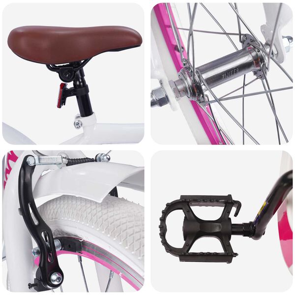 vidaXL Barncykel 18 Tum f&ouml;r 5-7 &aring;r gamla Vit