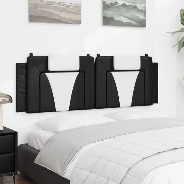 vidaXL Headboard Cushion "Viana" Black and White 160 cm Faux Leather