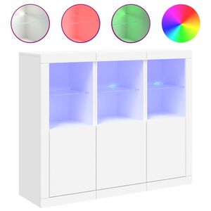 vidaXL Sk&auml;nkar med LED-belysning 3 st vit konstruerat tr&auml;