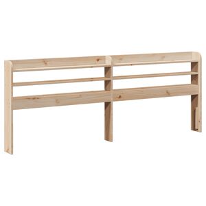 vidaXL Huvudgavel med hyllor 200 cm massiv furu