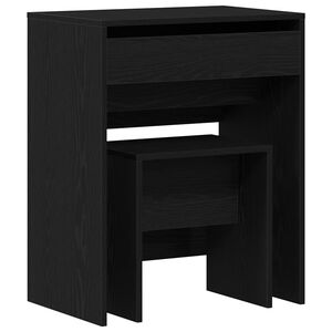 vidaXL Sminkbord 2 st Svart ek 60 x 40 x 75 cm Konstruerat tr&auml;
