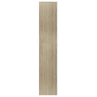vidaXL Skoskåp vit och sonoma-ek 80x35,5x180 cm konstruerat trä