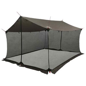 vidaXL Campingtarp med n&auml;tv&auml;ggar Brun Gr&aring; 340 x 260 x 220 cm