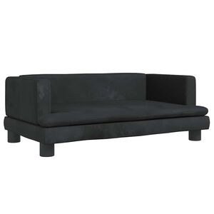 vidaXL Barnsoffa svart 80x45x30 cm sammet