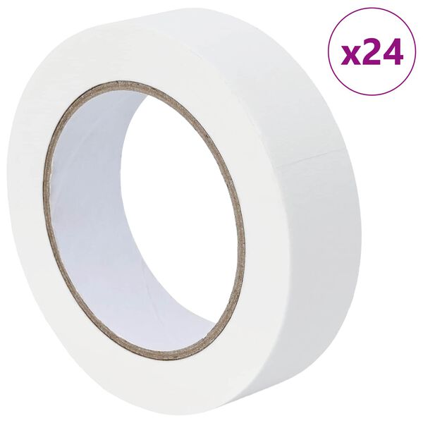 vidaXL M&aring;lartape 24 pcs Vit 30mm x 50m Papper
