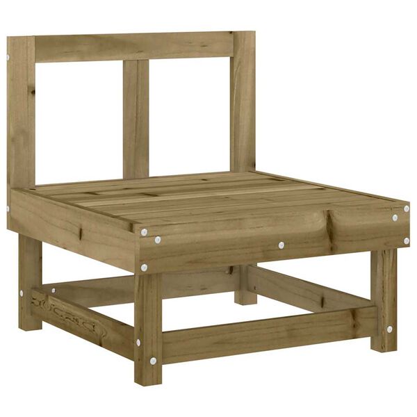 vidaXL Mittensoffa med dynor impregnerad furu