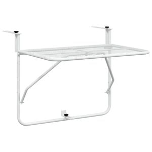 vidaXL Balkongbord vit 60x40 cm st&aring;l