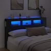 vidaXL S&auml;nggavel LED svart 180x18,5x103,5 cm konstruerat tr&auml;