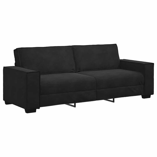 vidaXL 3-sitssoffa svart 180 cm sammet