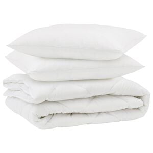 vidaXL Dunt&auml;cke med kudde 3 st Vit Mikrofiber