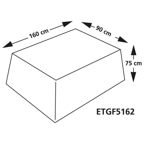 Eurotrail M&ouml;bel&ouml;verdrag 160x90x75 cm gr&aring;
