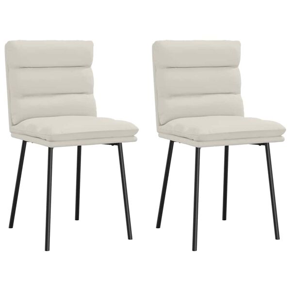 vidaXL Matstolar 2 st gr&auml;ddvit sammet