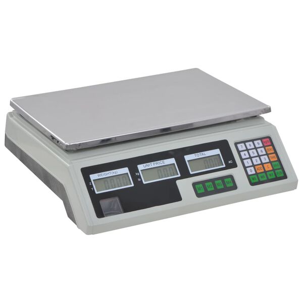 vidaXL Digitalv&aring;g 30 kg med laddningsbart batteri