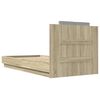 vidaXL Sängram med huvudgavel sonoma-ek 90x190 cm konstruerat trä