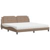 vidaXL Bed with Mattress "Zadar" Cappuccino 200x200 cm Faux Leather